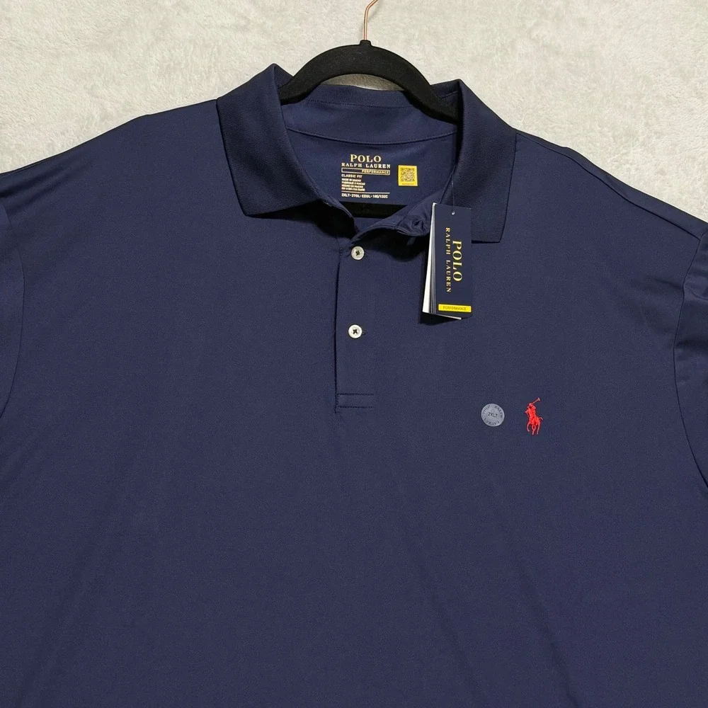 Polo Ralph Lauren Polo Shirt Mens 2XLT Navy Blue Performance Classic Fit New